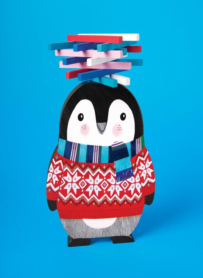 Mudpuppy Penguin Stack Up - Winter Penguin Themed Wooden Balancing Game for Motor Skill and Dexterity Building for Children Ages 4 and Up, 2+ Players - Image 2